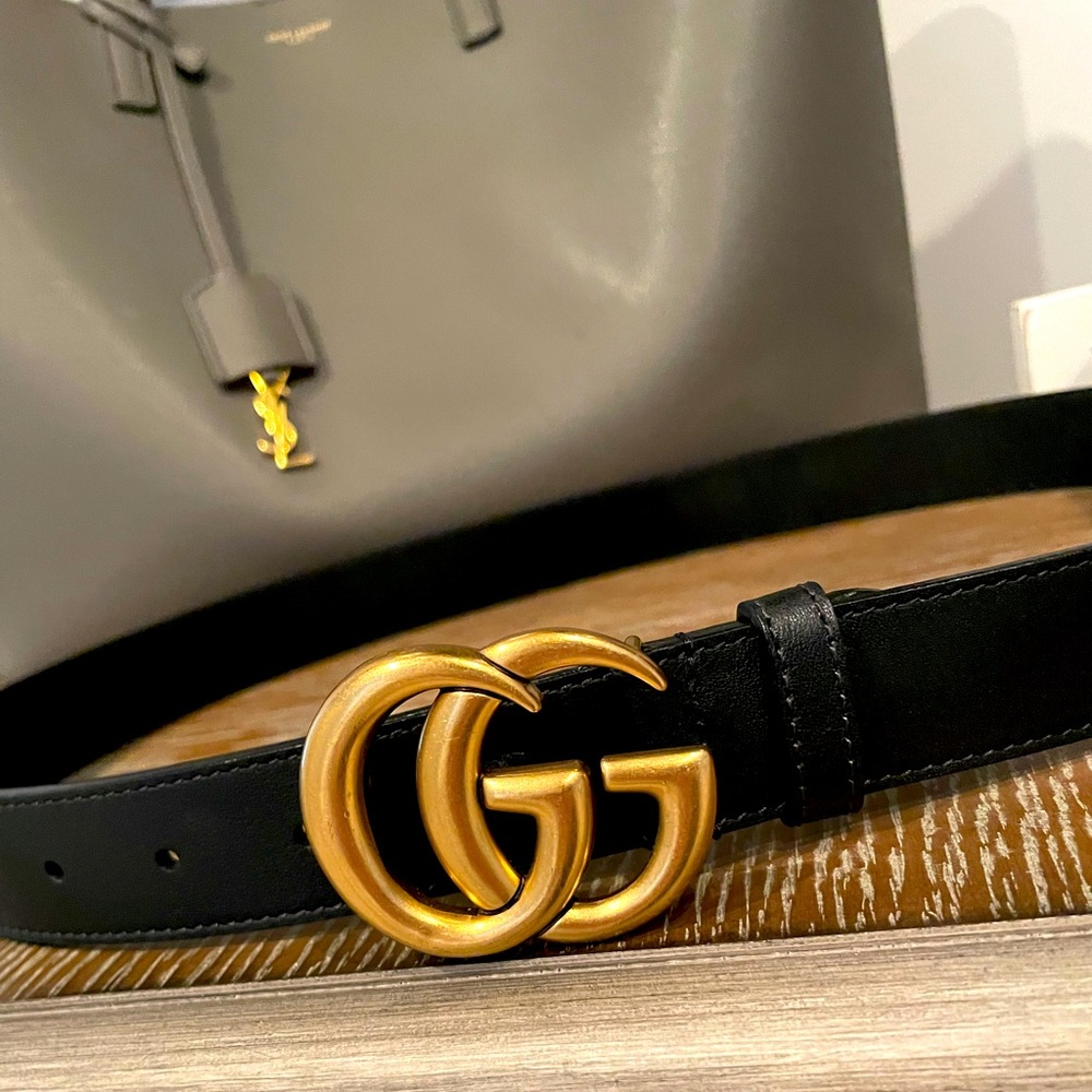 Authentic Black Gucci CG Belt